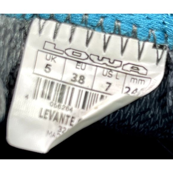 Lowa Levante GTX Qc Mid Black & Blue Hiking Boots Women's Shoes Size 7 - Picture 8 of 8